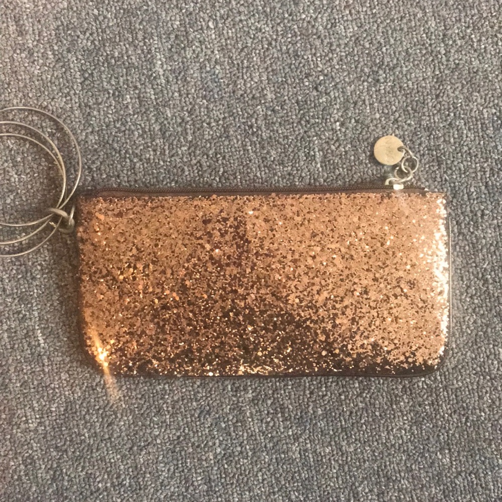 Brown Glittered Wristlet